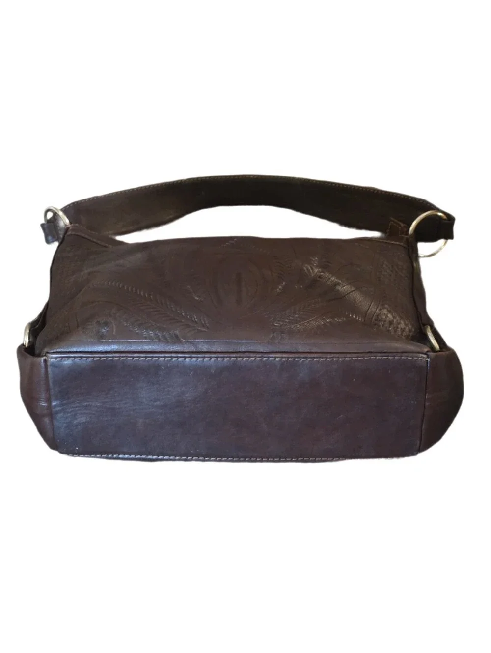 Vintage Slouchy Leather Paraguay Hand Tooled  Hobo Bag EUC